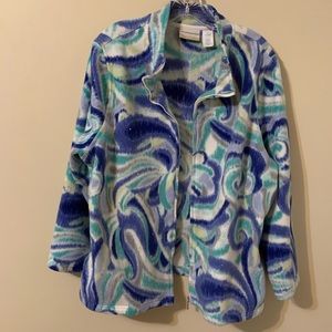 ALFRED DUNNER, Size 1X, Jacket, Zip Up Fleece